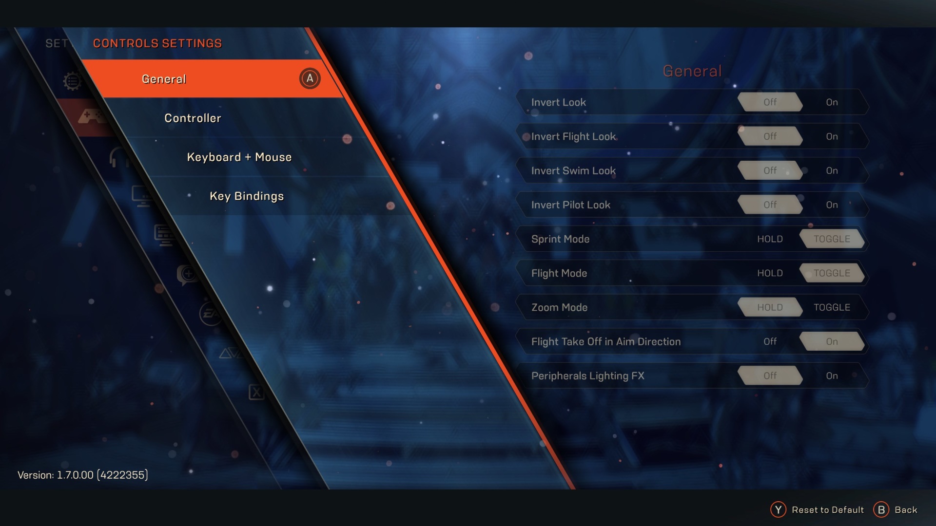 Game settings Page Design